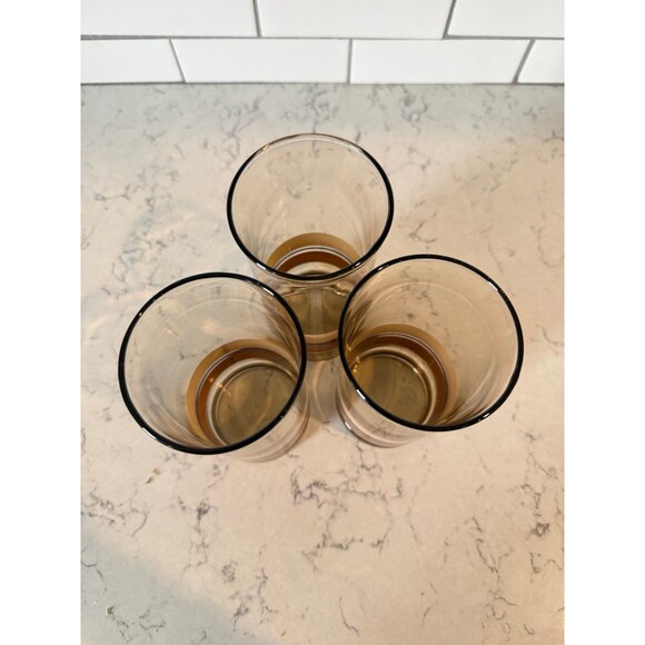 Vintage Libbey Glass Tumblers Smoked Glass Set of 3 - Picture 2 of 4